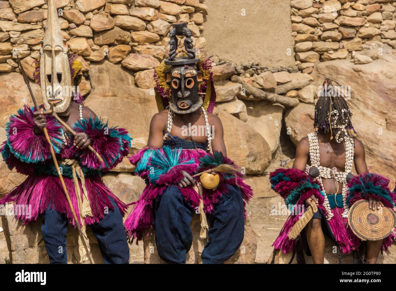 Le misteriose maschere Dogon, Mali Foto Stock