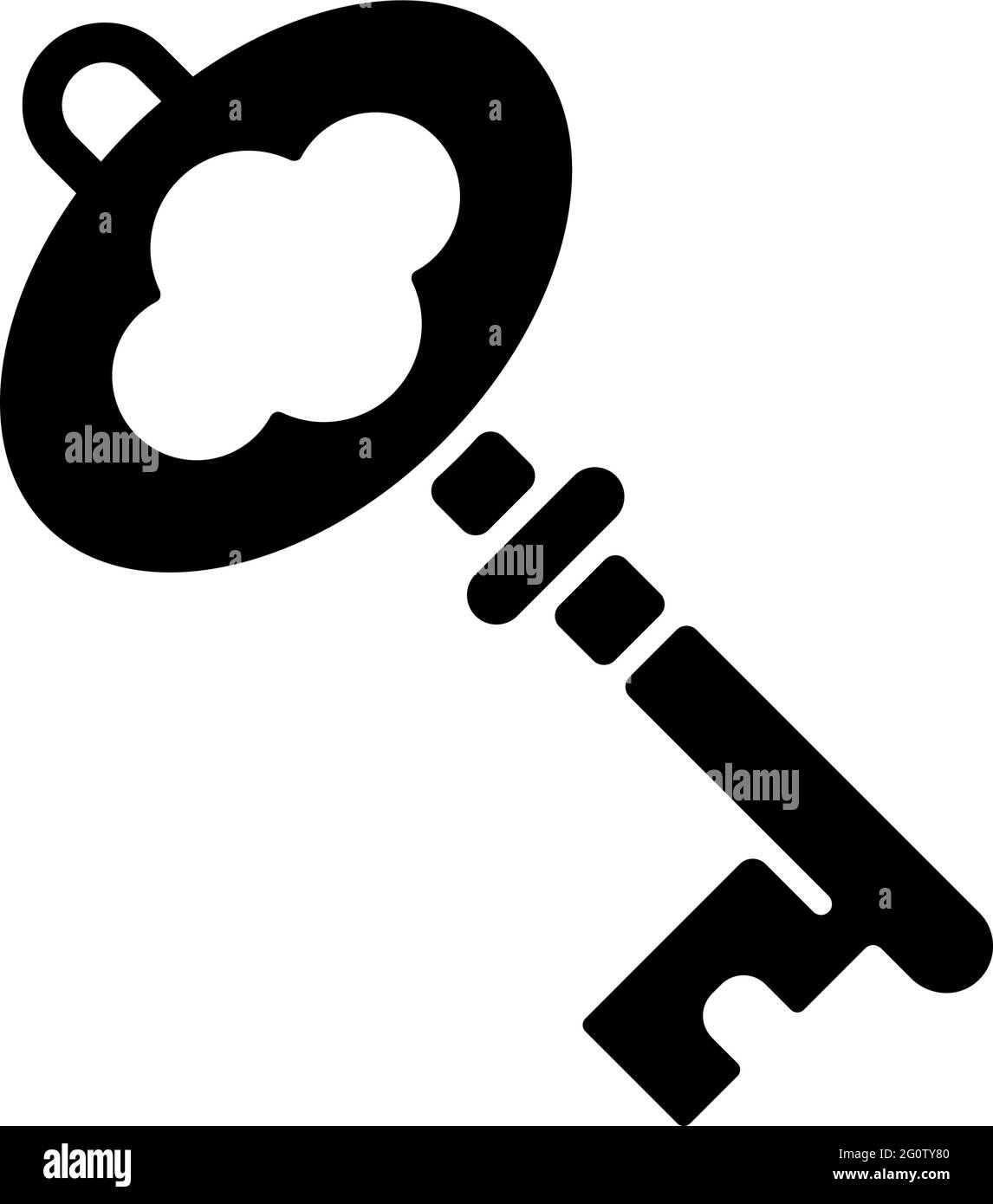 Icona glifo nero chiave Illustrazione Vettoriale
