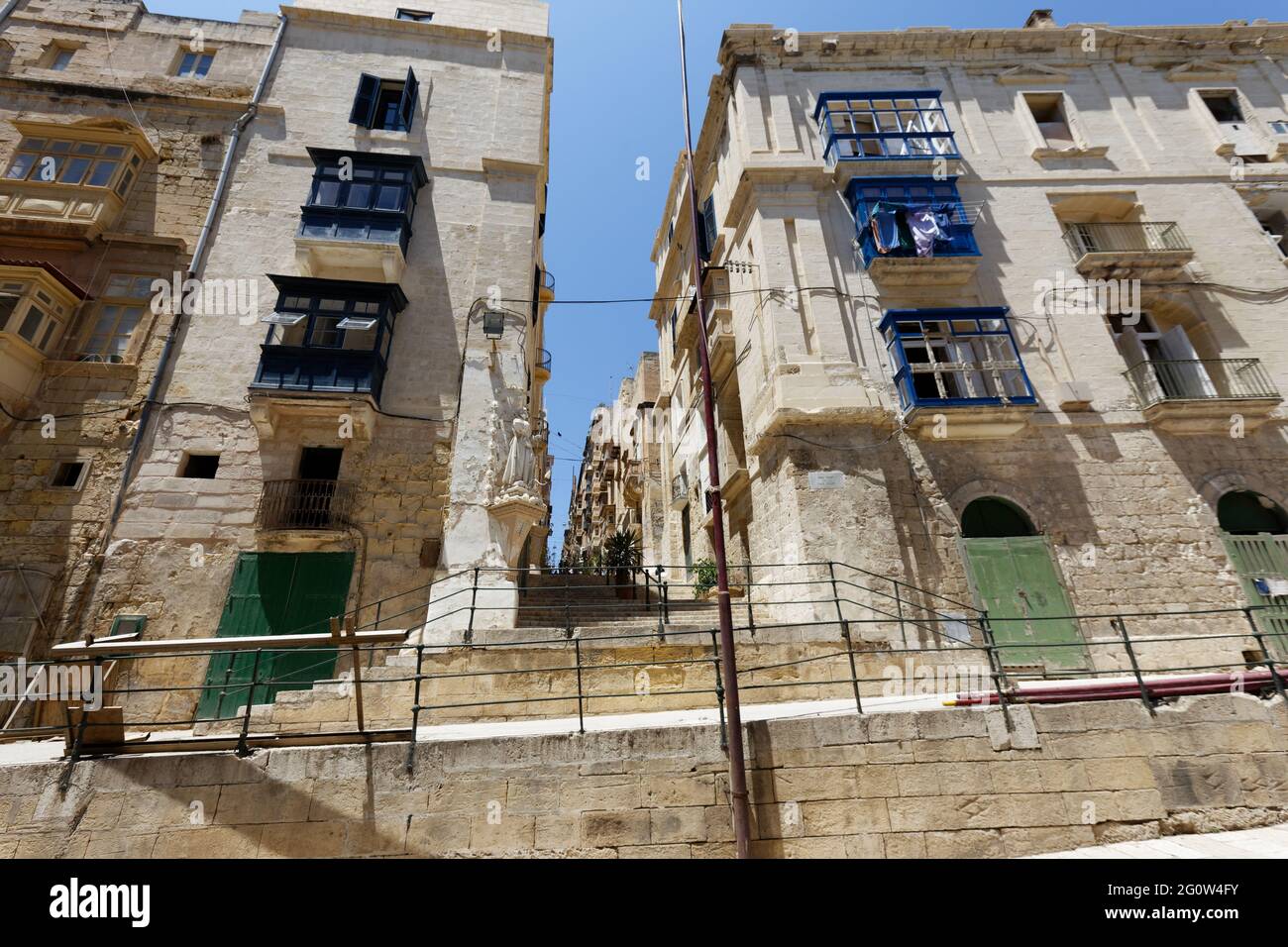 St. Lucia's Street il-Belt Valletta Foto Stock