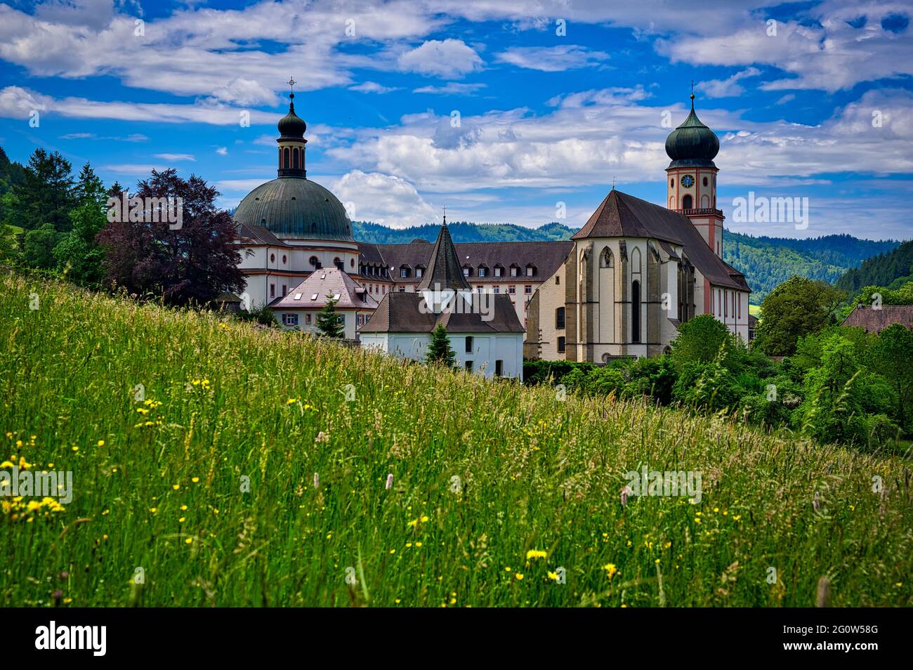 Kloster Sankt Trudpert - Münstertal im Schwarzwald Germania Fotografia aerea Foto Stock