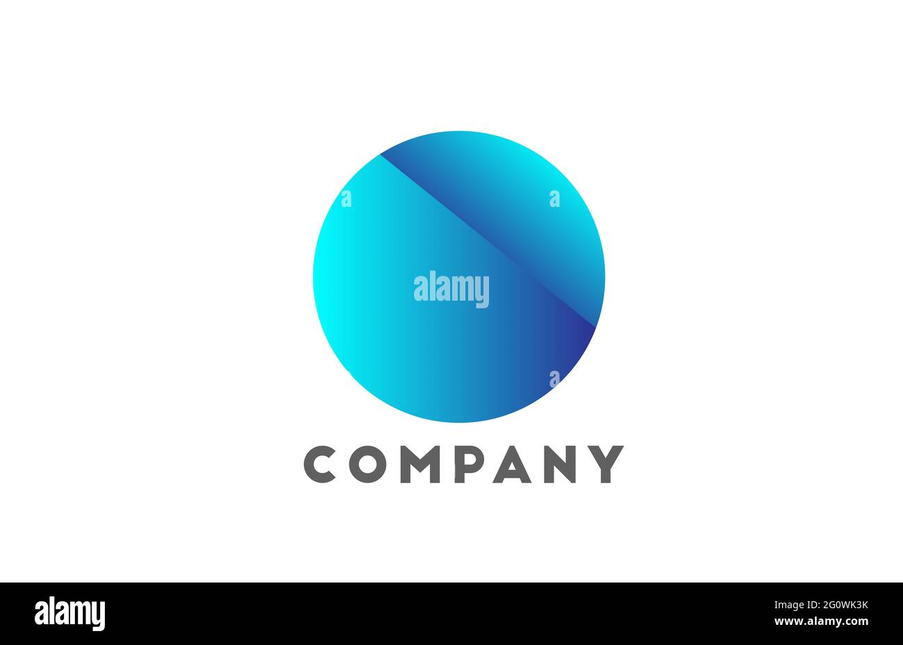 O Logo alfabetico geometrico per aziende e aziende di colore blu. La sfumatura e la scrittura corporate con il design futuristico e la sfumatura Foto Stock