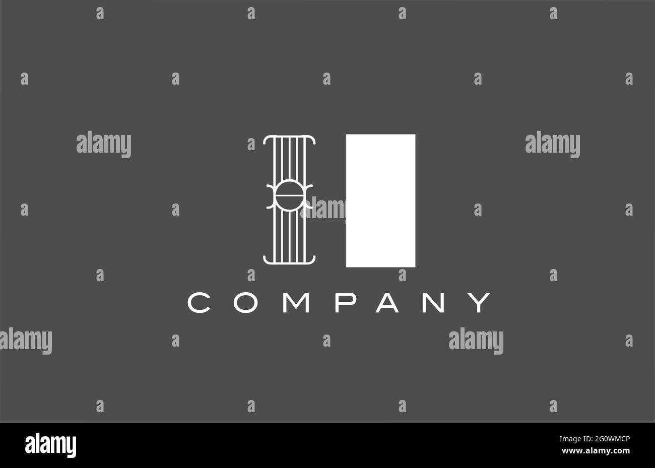 Icona del logo Geometric i II bianco alfabeto per l'azienda. Design di combinazione di stile diverso per aziende e aziende Foto Stock