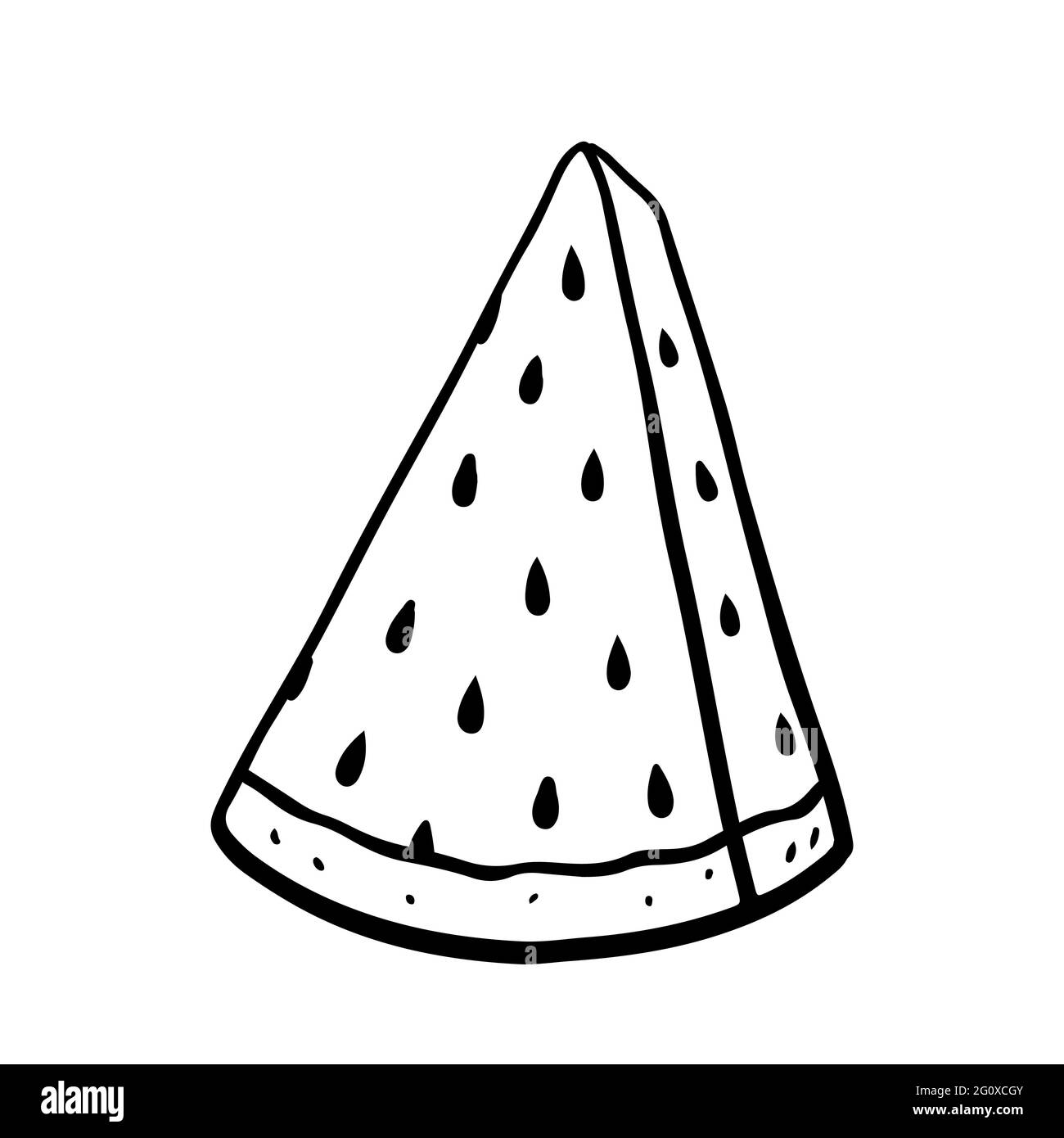 Pezzo di anguria tagliata con semi isolati su sfondo bianco. Illustrazione vettoriale disegnata a mano in stile doodle. Perfetto per menu, logo, decorazioni. Illustrazione Vettoriale Pezzo di anguria tagliata con semi isolati su sfondo bianco. Illustrazione vettoriale disegnata a mano in stile doodle. Perfetto per menu, logo, decorazioni. Illustrazione Vettoriale
