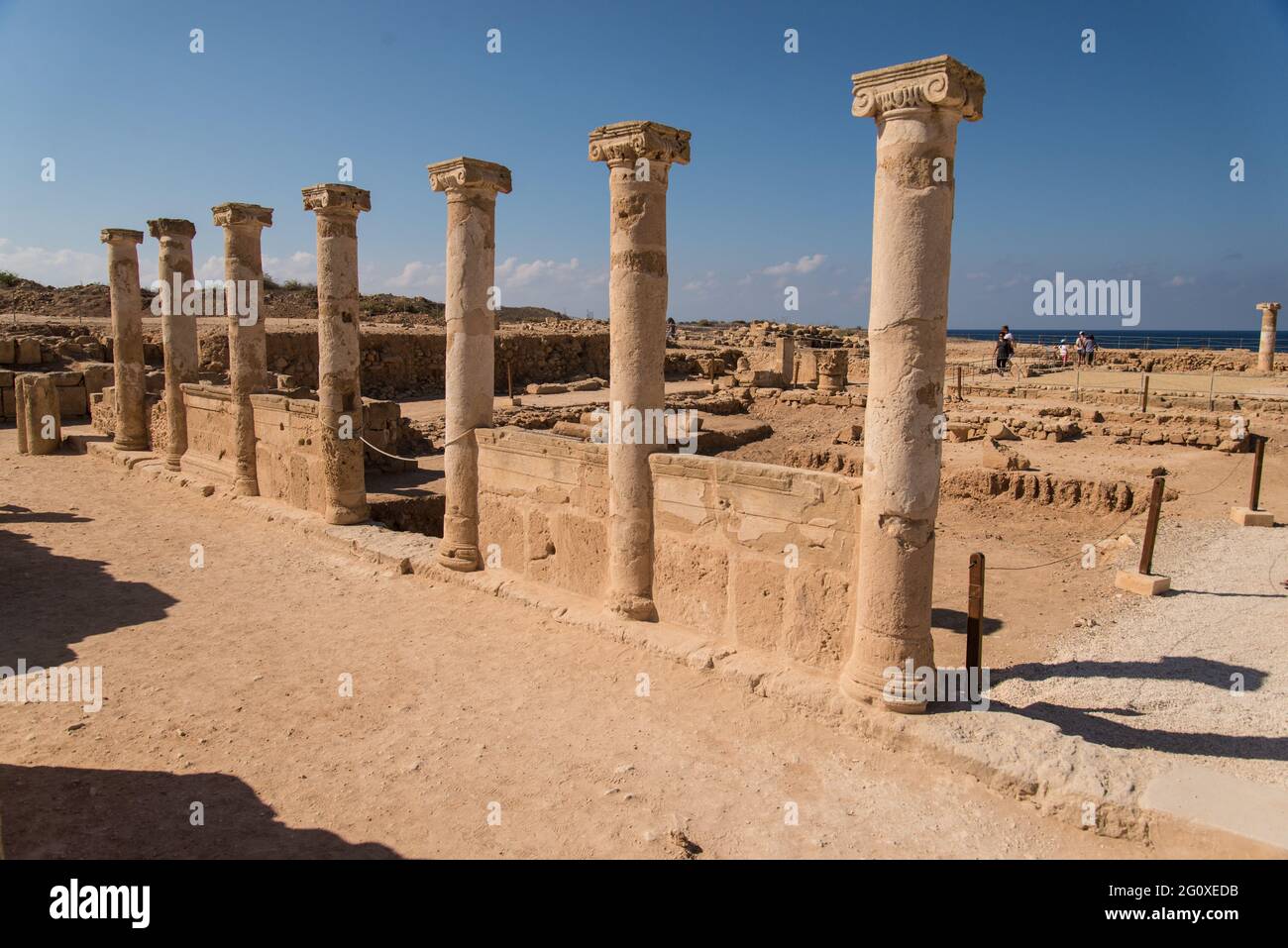La casa di Teseo nel Parco archeologico di Paphos. Foto Stock