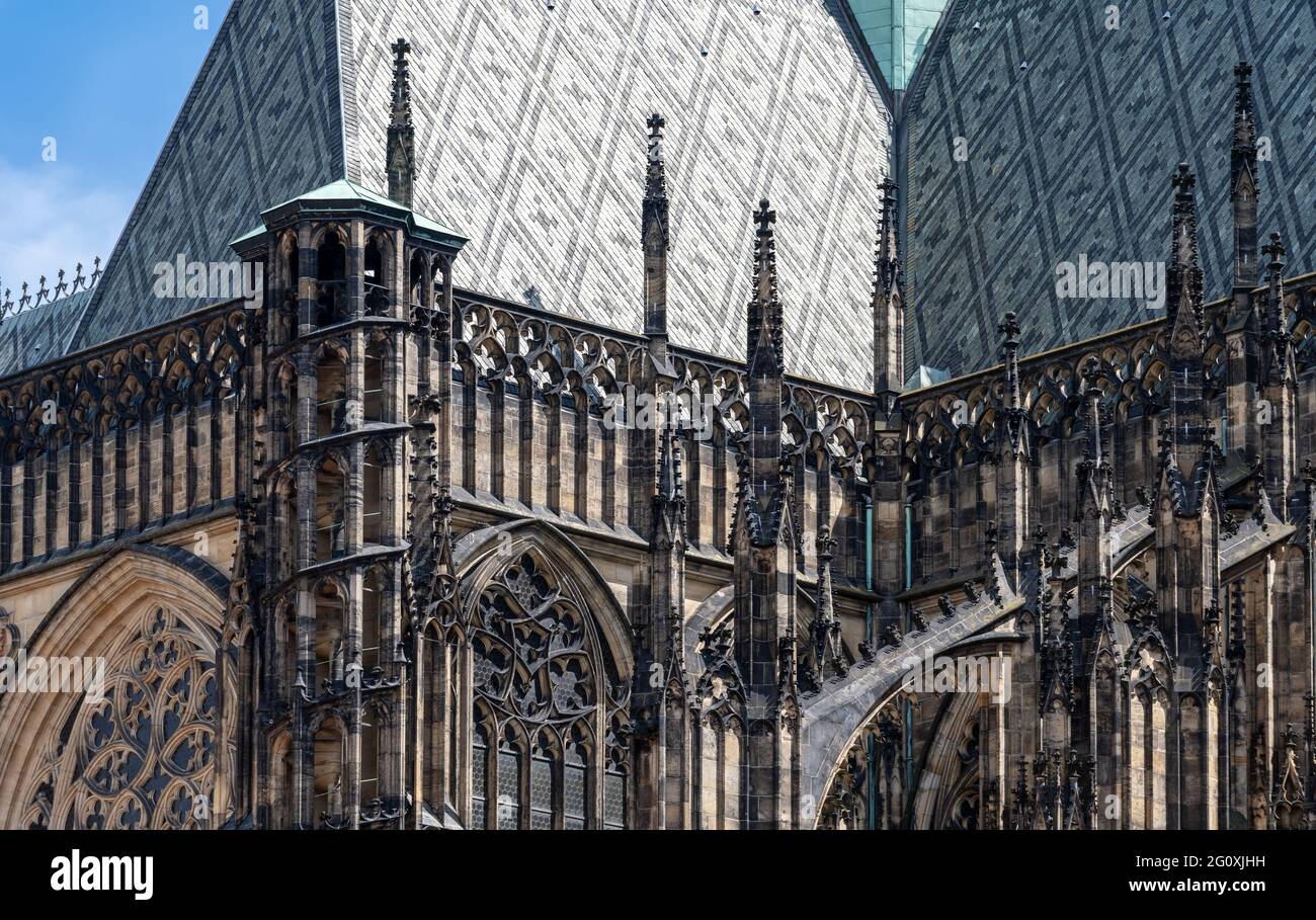 Cattedrale di San Vito, Castello di Praga, Repubblica Ceca Foto Stock