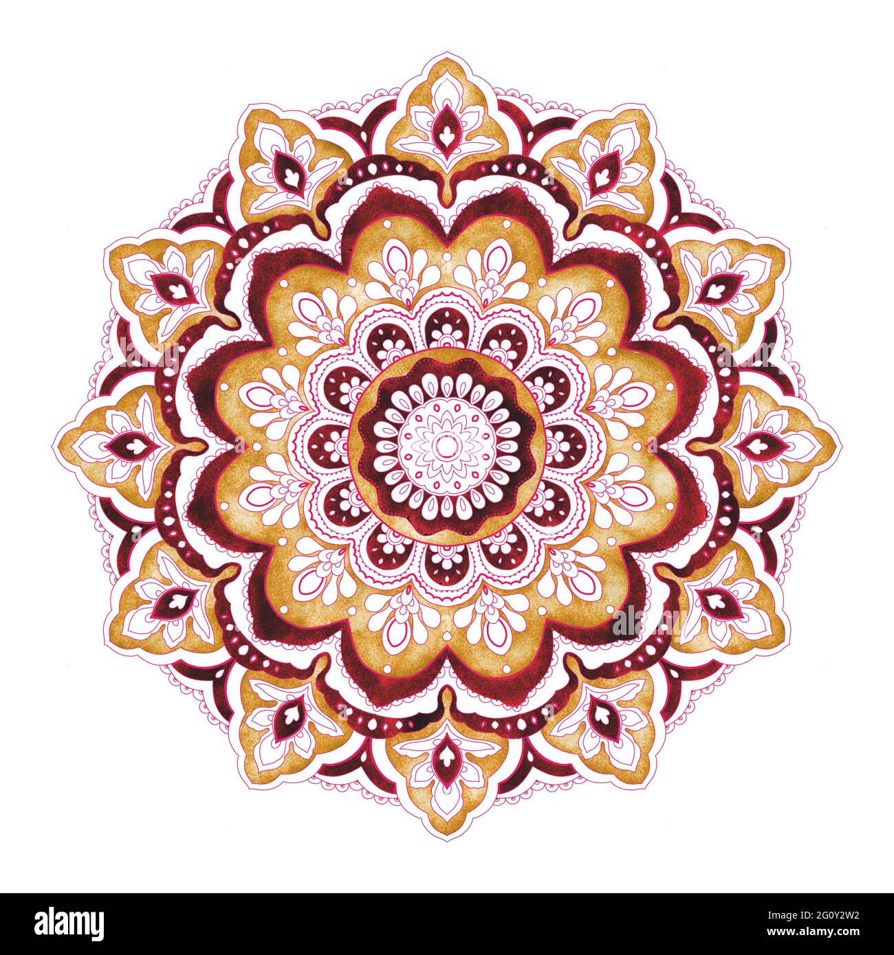 Mandala fiore, elemento di design etnico vintage Foto Stock