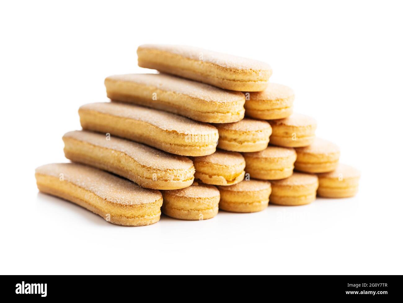 Biscotto italiano savoiardi. Biscotti dolci. Biscotti di spugna tiramisù  isolati su sfondo bianco Foto stock - Alamy