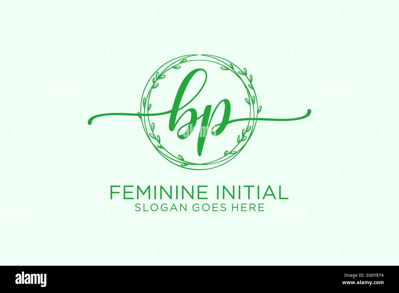 BP bellezza monogramma e logo elegante design calligrafia logo di firma iniziale, matrimonio, moda, floreale e botanico con modello creativo. Illustrazione Vettoriale
