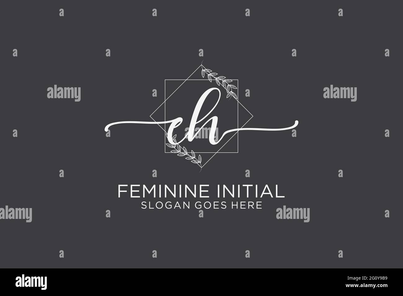 Monogramma di bellezza EH ed elegante logo di disegno manoscritto logo di firma iniziale, matrimonio, moda, floreale e botanico con modello creativo. Illustrazione Vettoriale