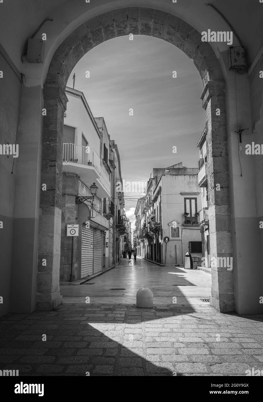 Veduta di porta Nuova in Marsala, Trapani, Sicilia, Italia, Europa Foto Stock