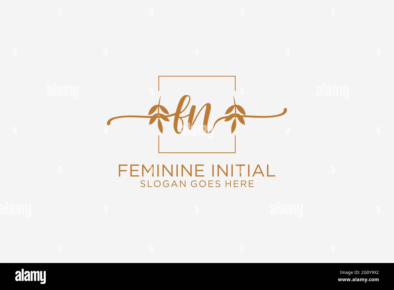 Monogramma di bellezza FN ed elegante logo di disegno manoscritto logo di firma iniziale, matrimonio, moda, floreale e botanico con modello creativo. Illustrazione Vettoriale