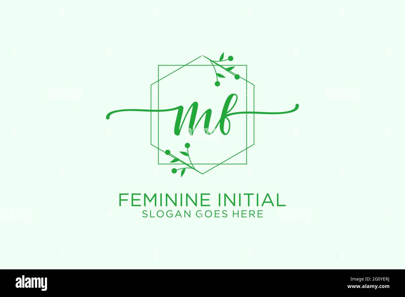Monogramma di bellezza MF e logo dal design elegante Logo scritto a mano di firma iniziale, matrimonio, moda, floreale e botanico con modello creativo. Illustrazione Vettoriale