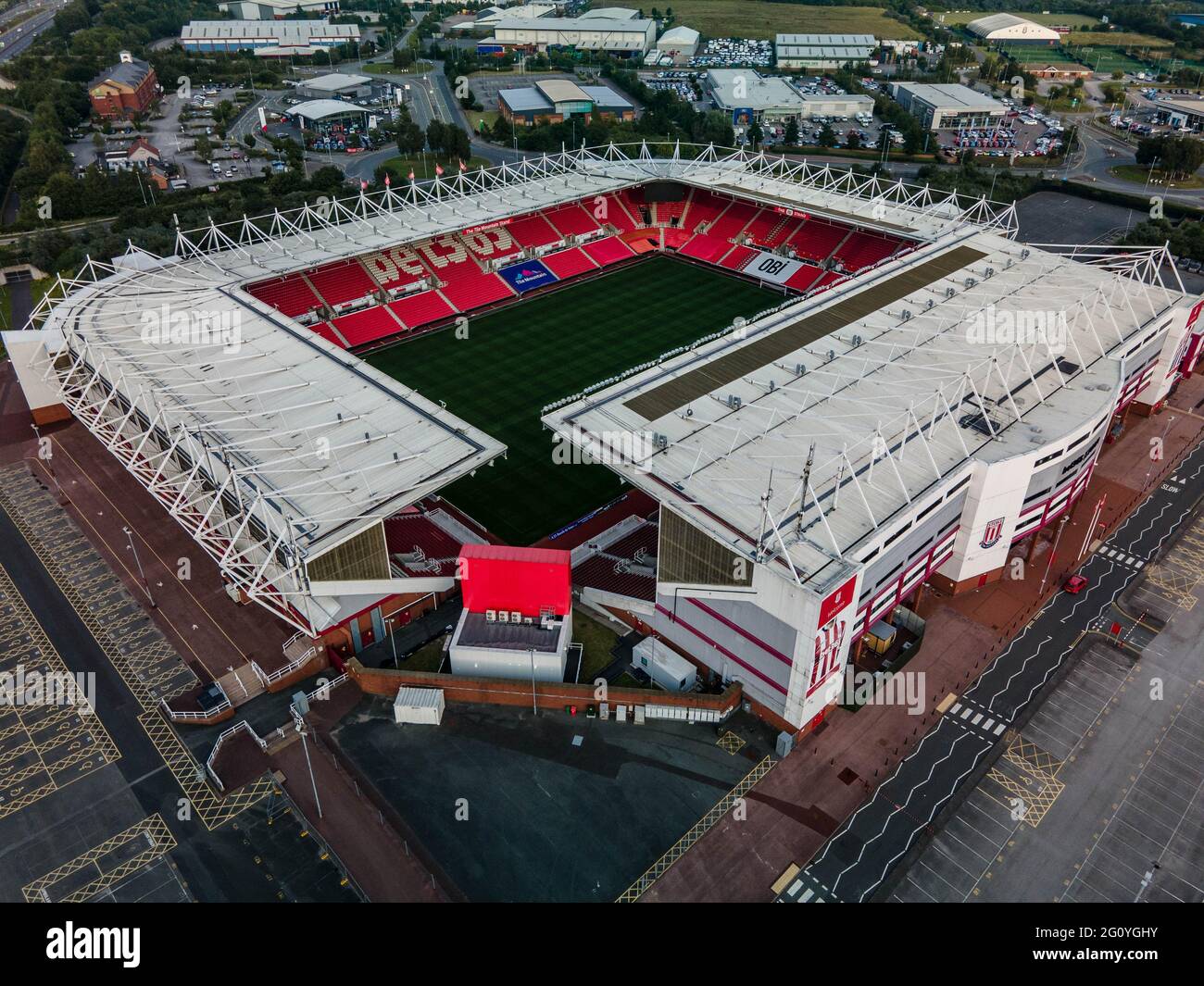 Stock City Football Club SCFC Bet 365 Stadio Aerial drone from the air. Foto Stock