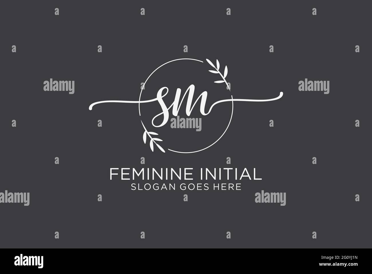 SM monogramma di bellezza e logo elegante design calligrafia logo di firma iniziale, matrimonio, moda, floreale e botanico con modello creativo. Illustrazione Vettoriale