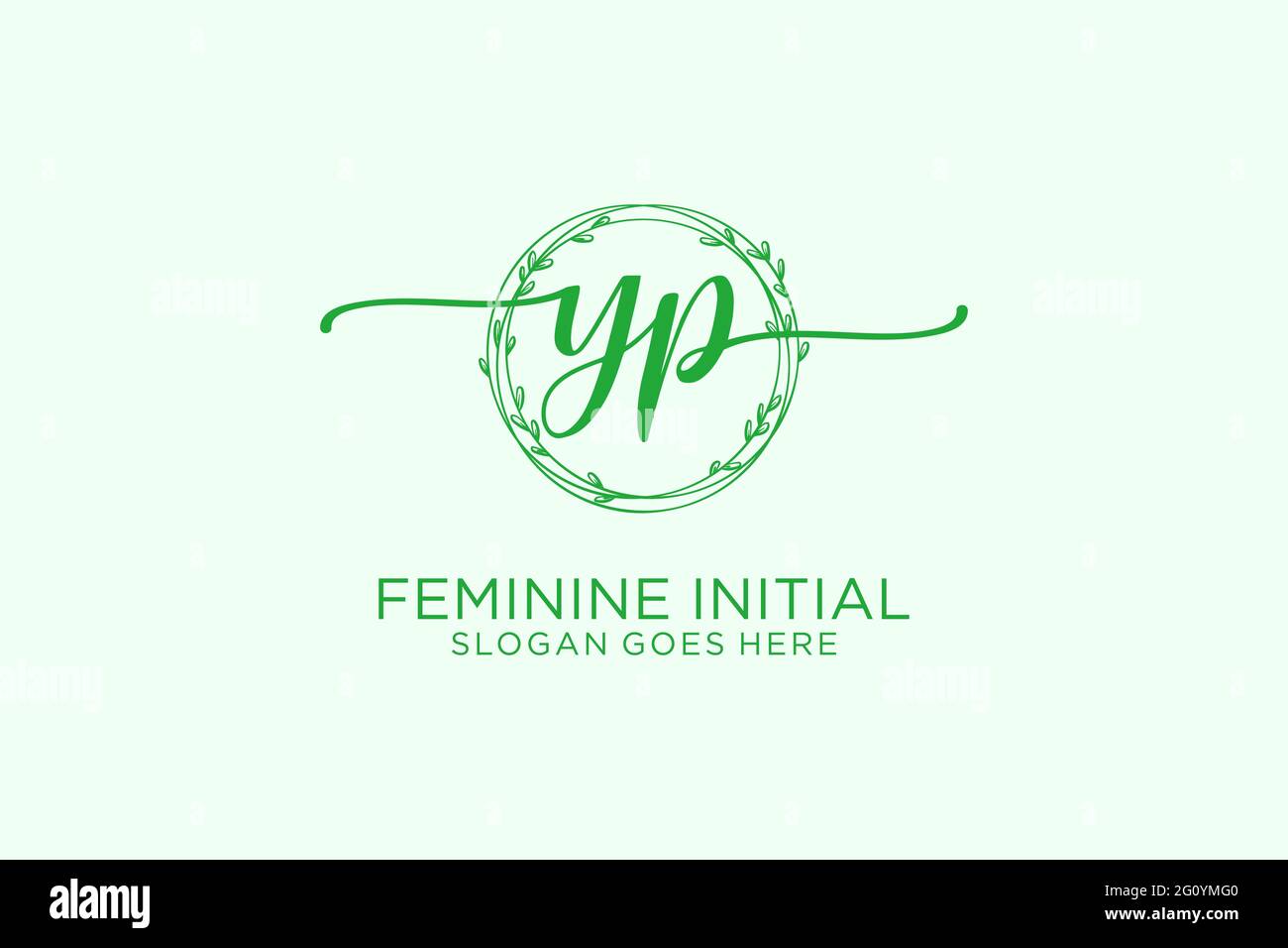 YP monogramma di bellezza ed elegante logo di disegno manoscritto logo di firma iniziale, matrimonio, moda, floreale e botanico con modello creativo. Illustrazione Vettoriale
