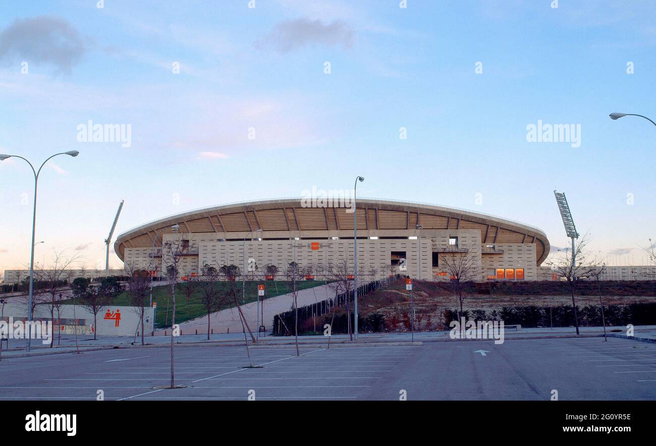 ESTADIO OLIMPICO DE LA PEINETA HOY ESTADIO WANDA METROPOLITANO - FOTO AÑOS 90. AUTORE: CRUZ Y ORTIZ ANTONIO. LOCALITÀ: ESTADIO DE LA PEINETA. MADRID. SPAGNA. Foto Stock