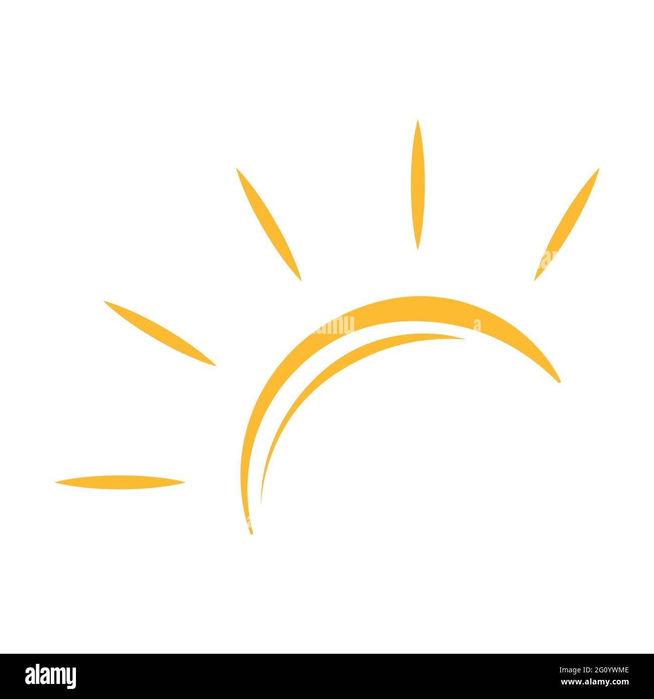 Un mezzo sole sta impostando verso il basso icona vettore tramonto concetto per grafica, logo, sito web, social media, app mobile, illustrazione ui Illustrazione Vettoriale