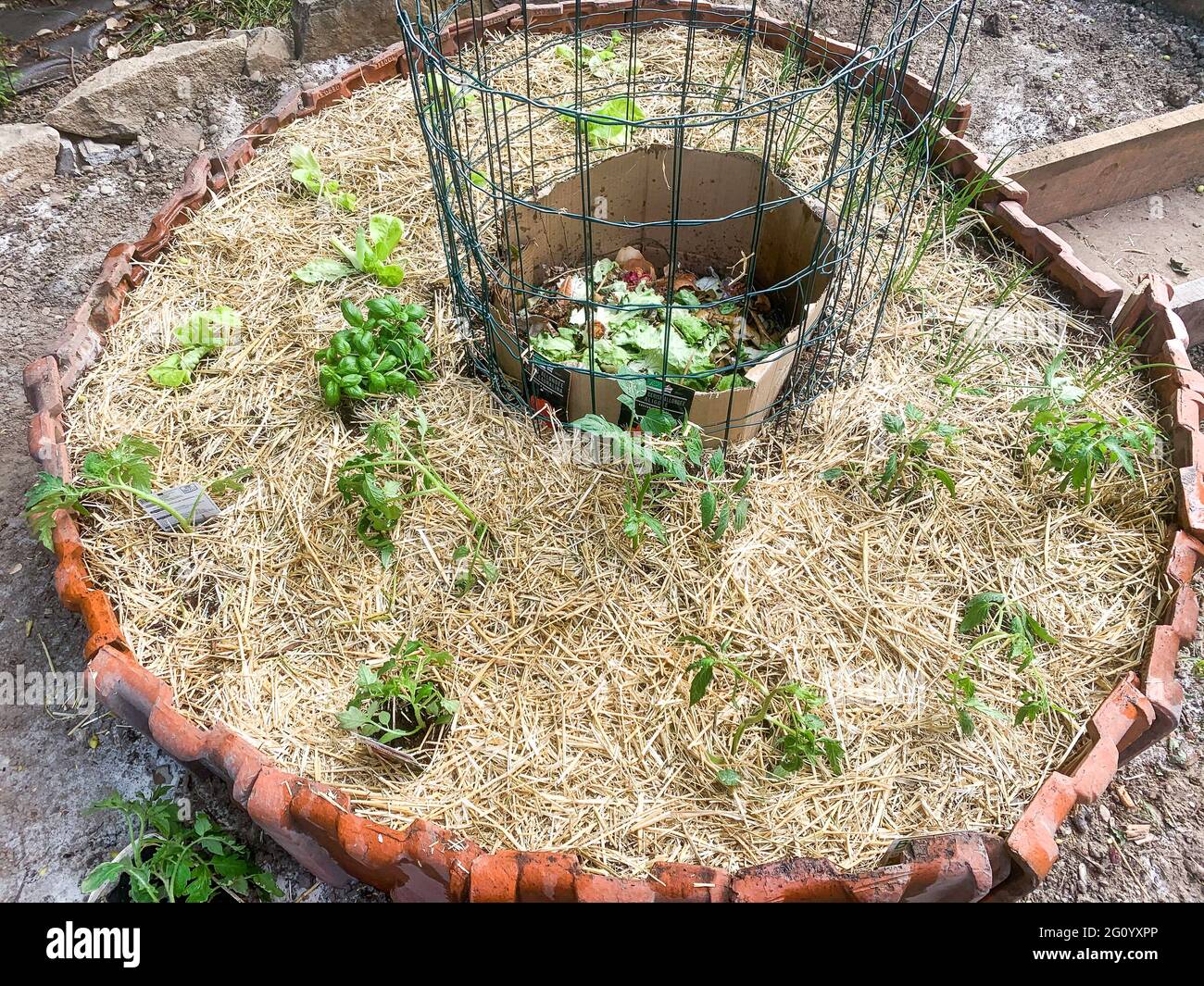 Keyhole Garden, Bron, Francia Foto Stock