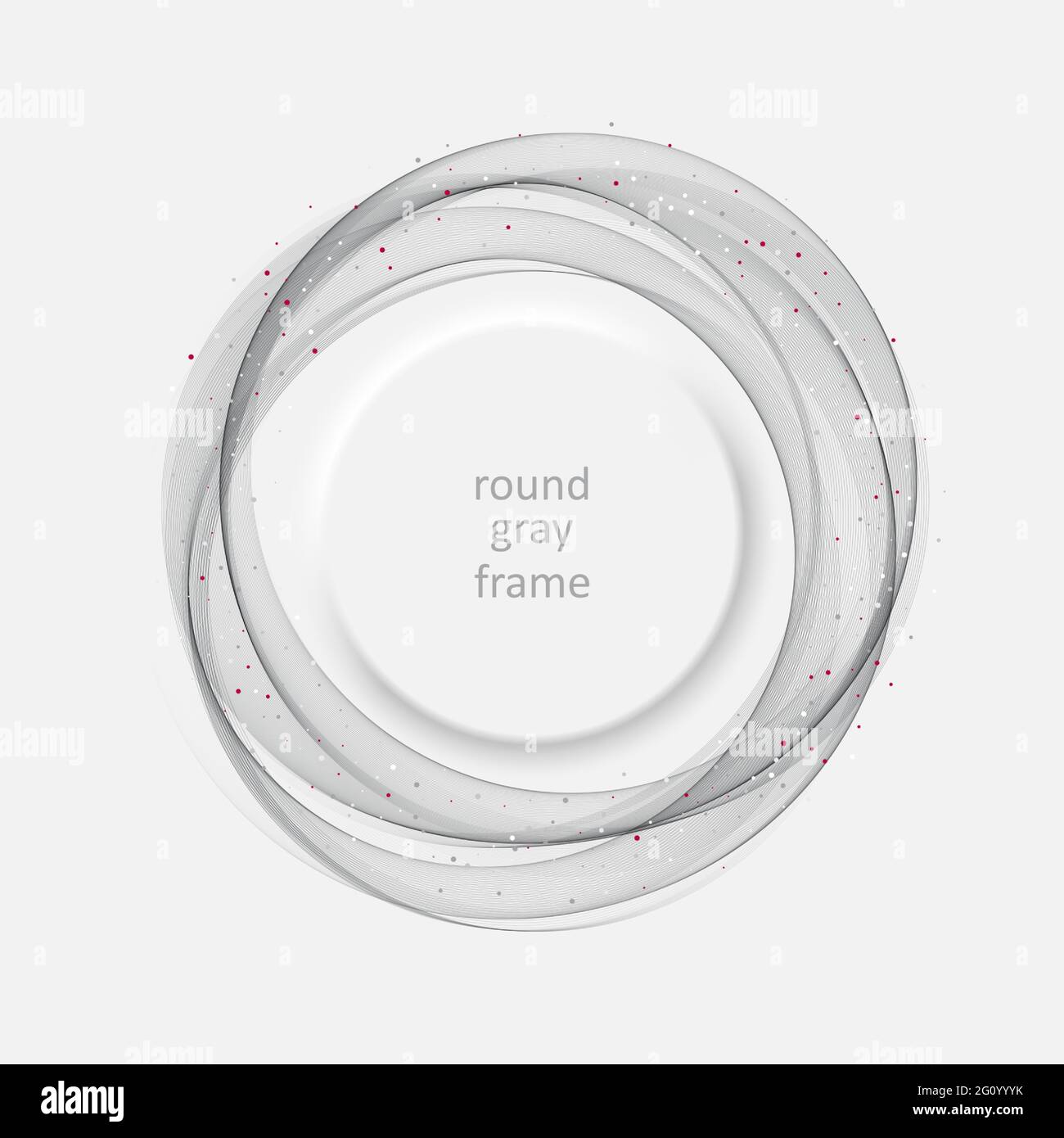 Sfondo grigio rotondo ondulato trasparente a onde fumose.cornice astratta Illustrazione Vettoriale
