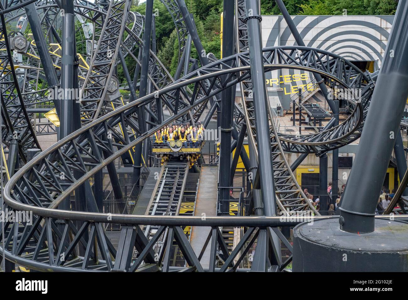 The Smiler World Record Holding Rollercoaster at Alton Towers England Foto Stock