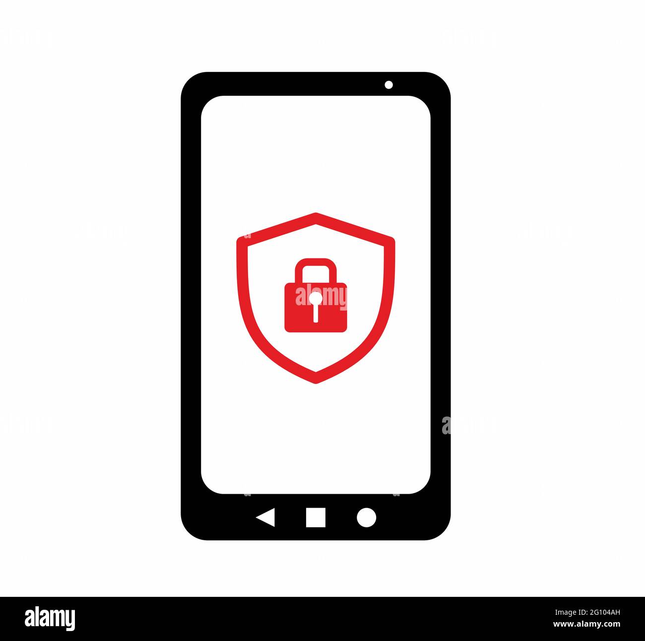 Logo di uno smartphone con firewall o uno smartphone protetto Illustrazione Vettoriale