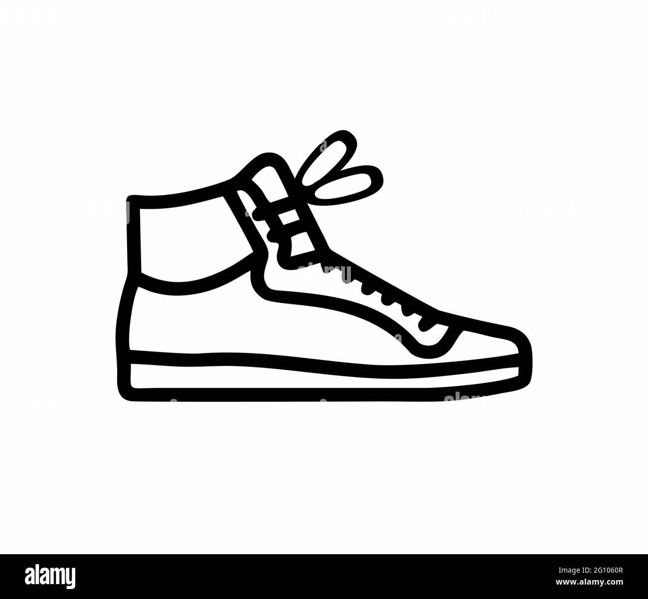 scarpe sportive o sneakers in bianco e nero vettore isolato per segno, logo, app o sito web Illustrazione Vettoriale