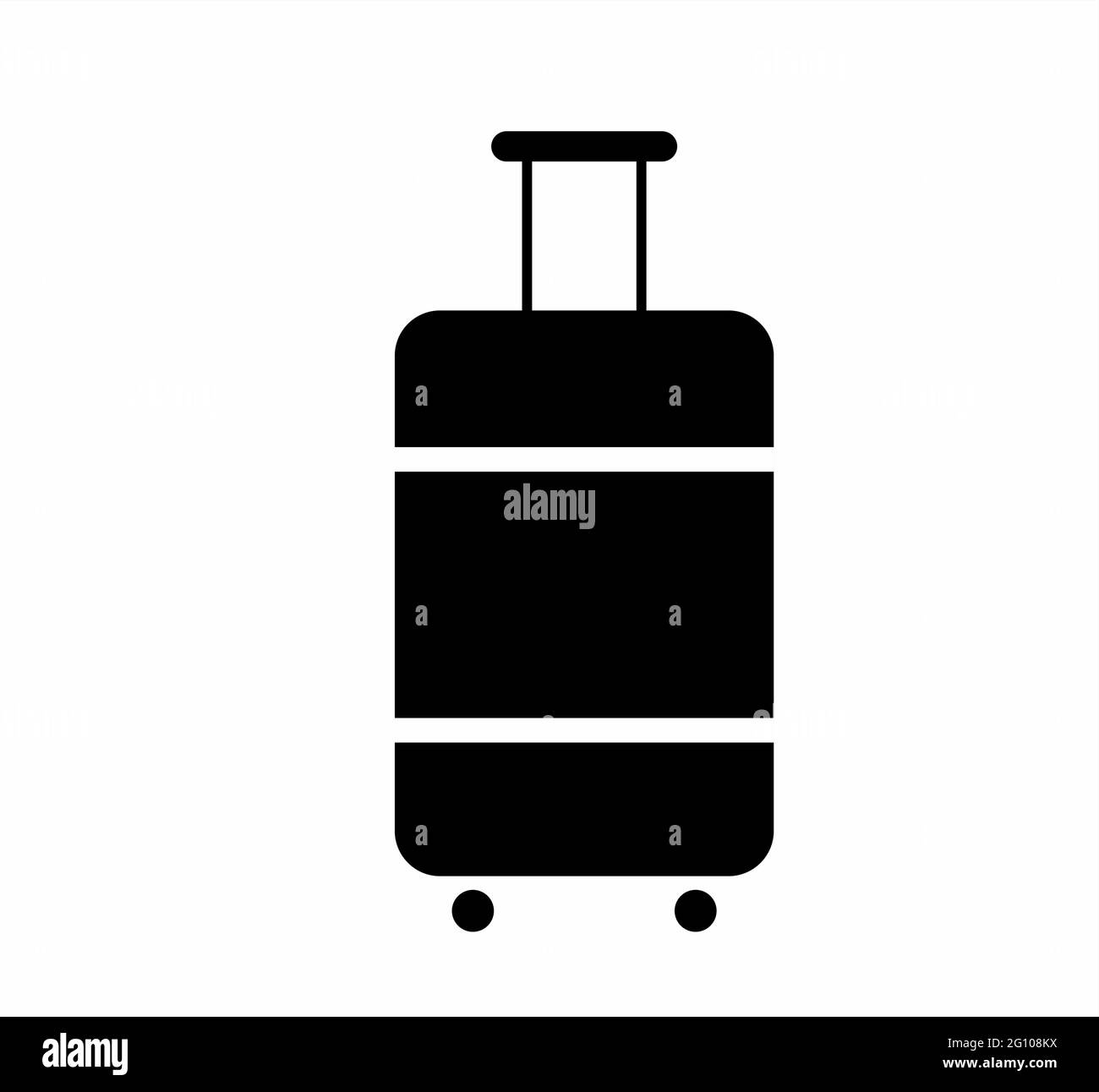 trasportare bagagli o bagagli in cabina, icona vettoriale piatta della custodia da viaggio, logo o cartello per app di viaggio o di viaggio, siti web o cartelli Illustrazione Vettoriale