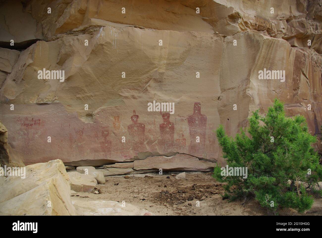 Petroglifi nativi americani al Sego Canyon, Thompson Springs, Utah, Stati Uniti Foto Stock