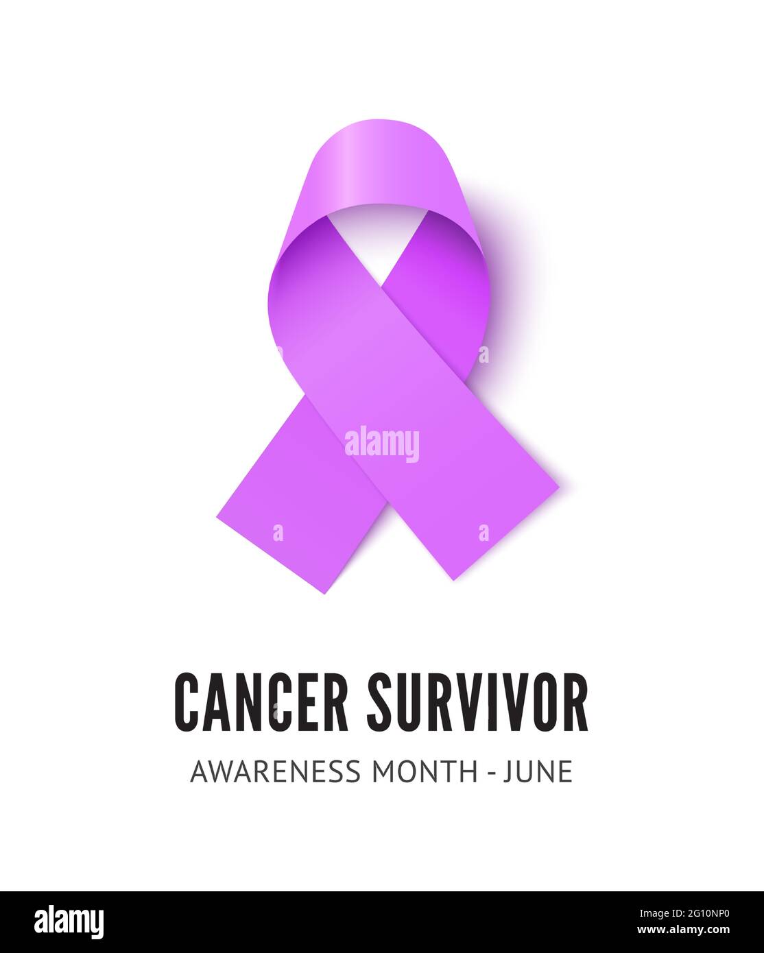 Nastro vettore di consapevolezza dei sopravvissuti al cancro isolato su sfondo bianco Illustrazione Vettoriale