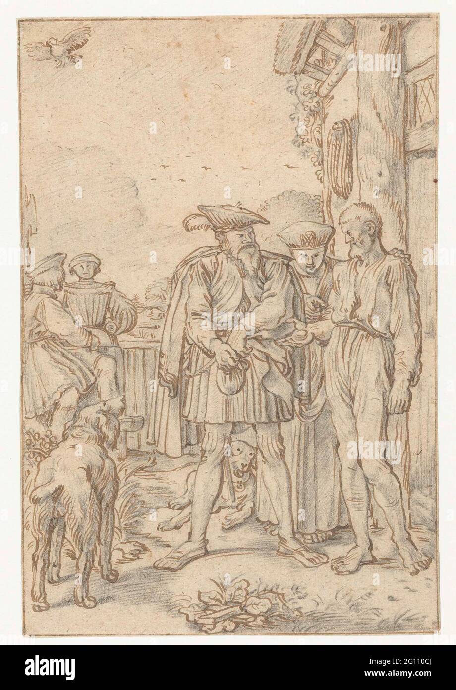 Schout van Dordrecht paga il risarcimento dell'agricoltore; la giurisprudenza di Graaf Willem III la buona, prima serie. Foto Stock