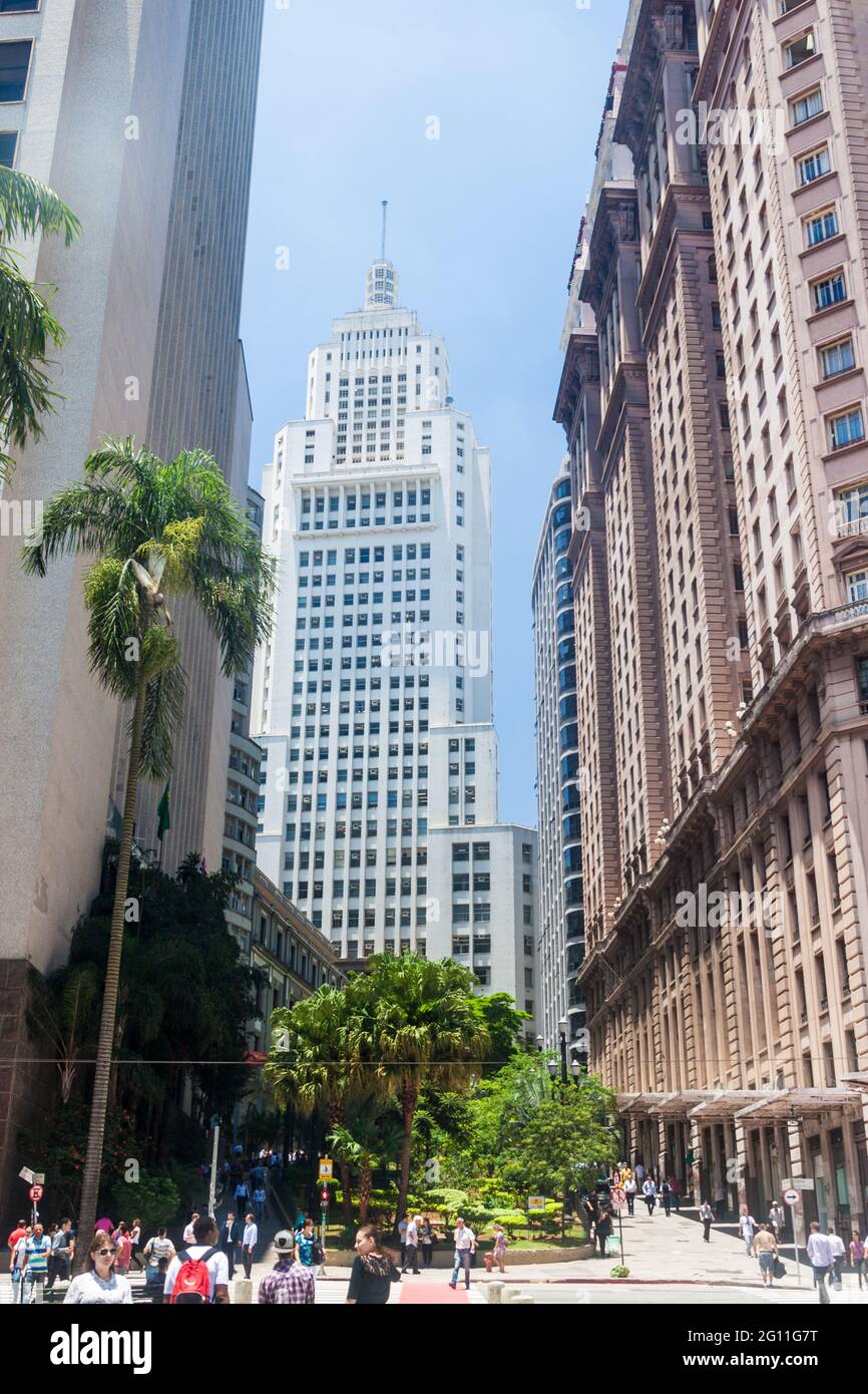 SAN PAOLO, BRASILE - 3 FEBBRAIO 2015: Edificio Altino Arantes, noto anche come edificio Banespa a San Paolo. Foto Stock