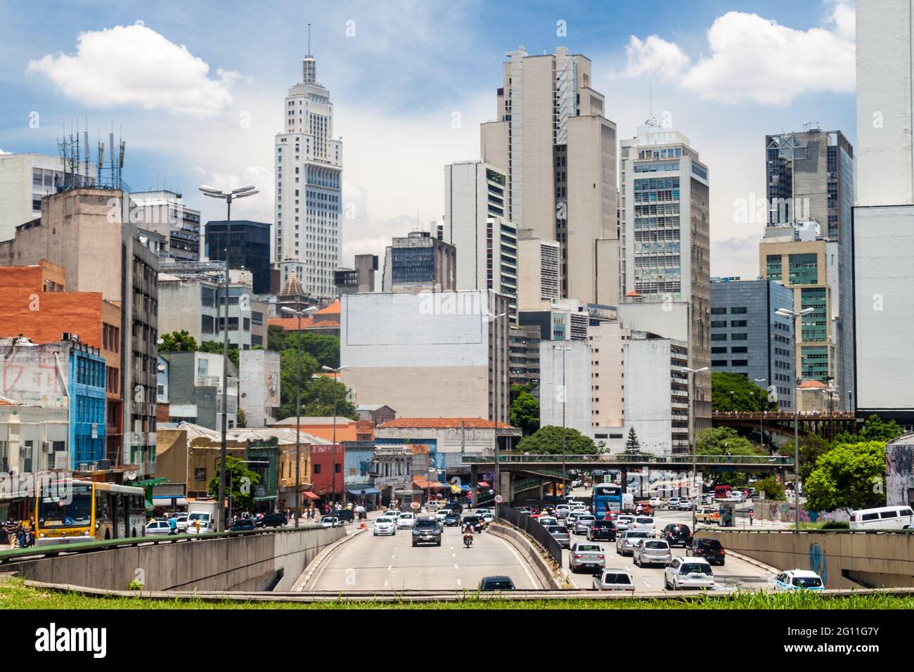 SAN PAOLO, BRASILE - 3 FEBBRAIO 2015: Skyline di San Paolo, Brasile Foto Stock