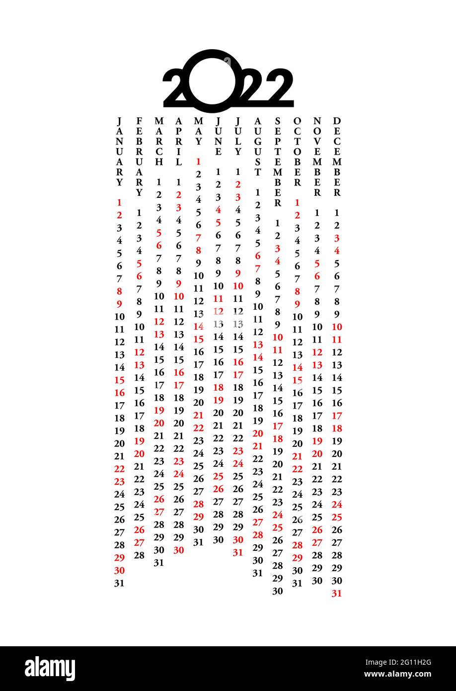 Calendario 2022 anni - illustrazione vettoriale. Anno della Tiger 2022. - illustrazione vettoriale Illustrazione Vettoriale