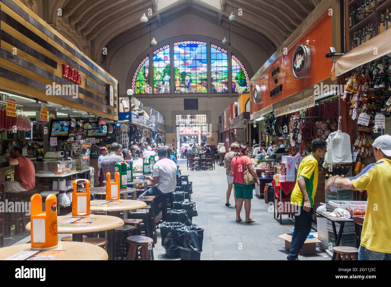 SAN PAOLO, BRASILE - 3 FEBBRAIO 2015: Vista del mercato comunale di Mercado a San Paolo, Brasile Foto Stock