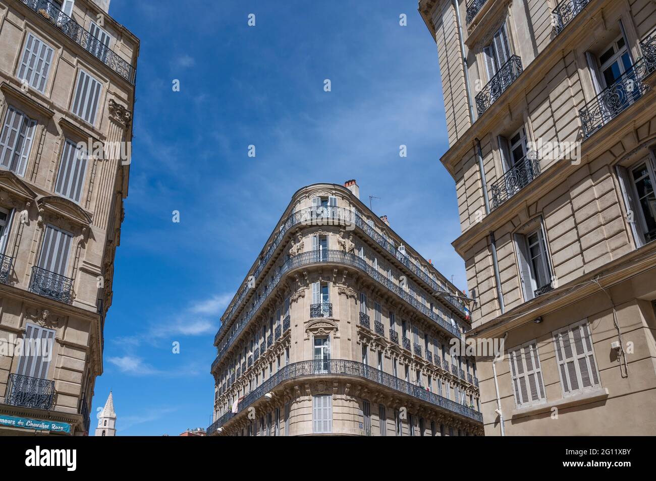Architettura Hausmanniana, Grande Rue, Marsiglia, Francia Foto Stock