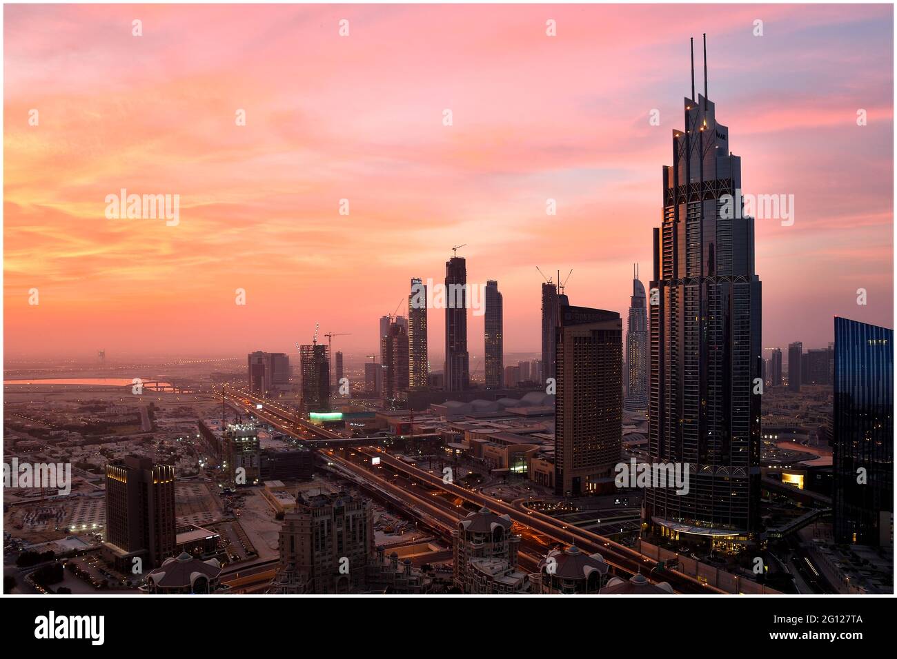 Vista sulla città di Dubai Foto Stock