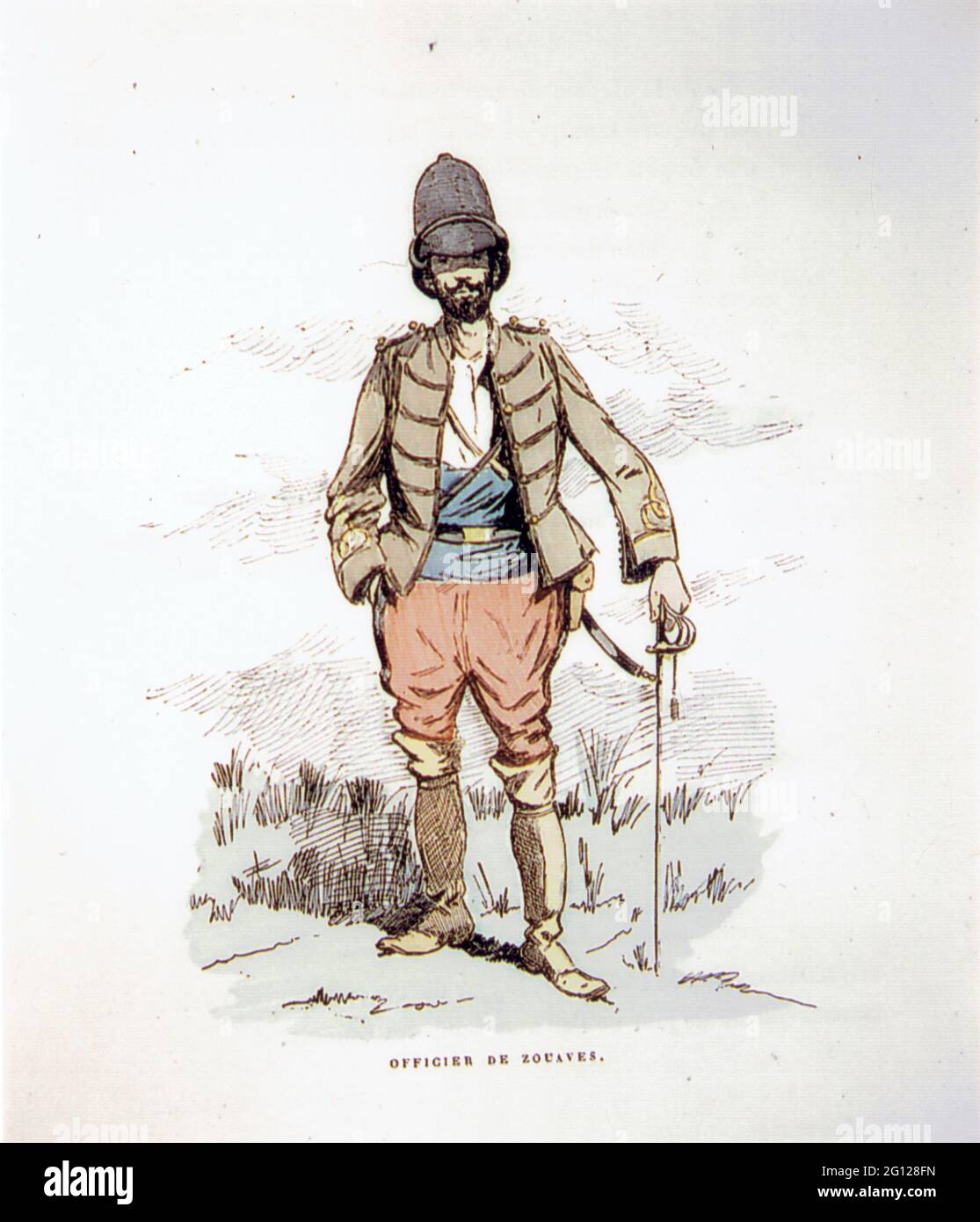 officier des zouaves sous le second Empire en AFN Foto Stock