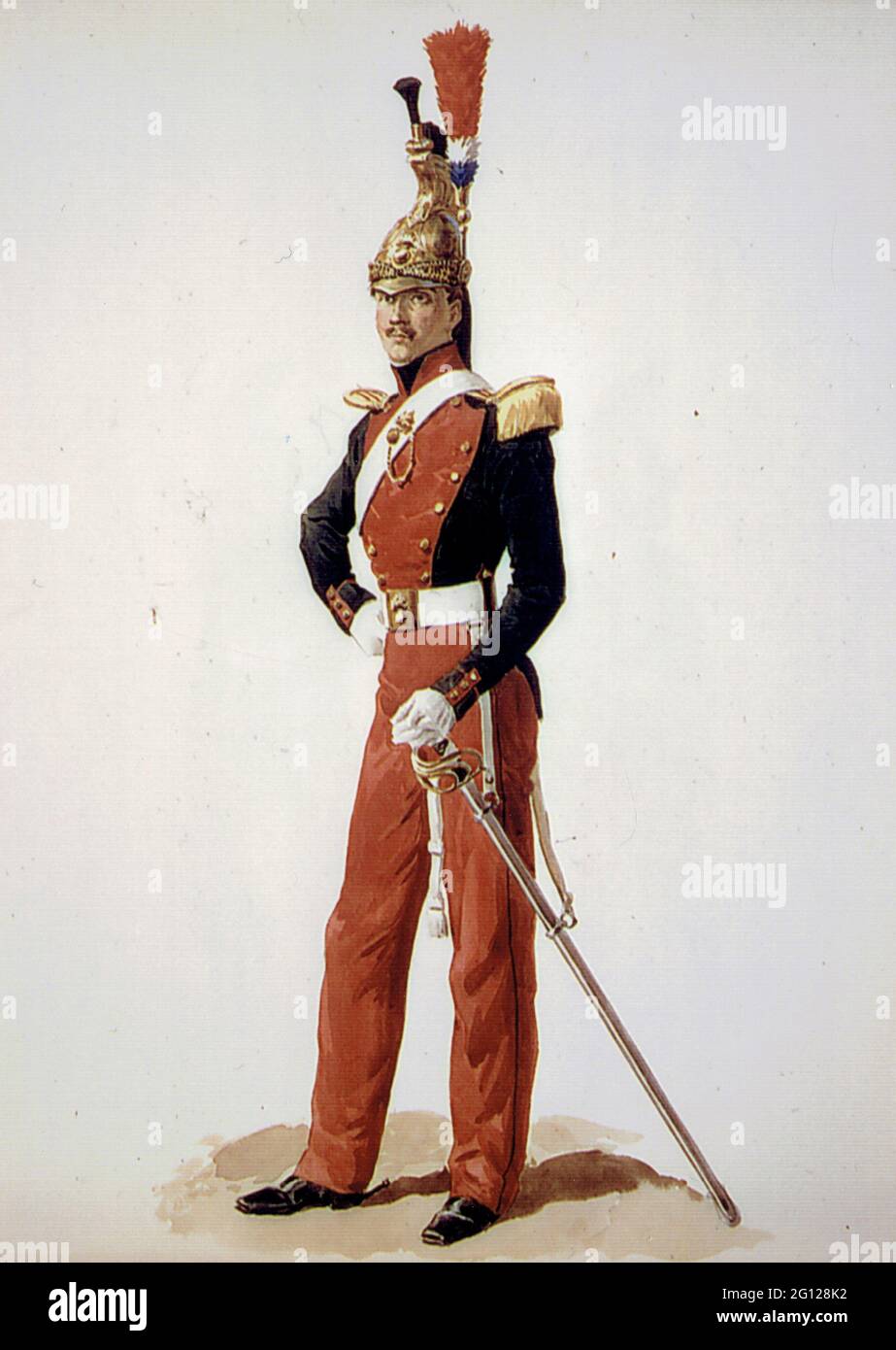officier des dragons sous la Monarchie de Juillet Foto Stock