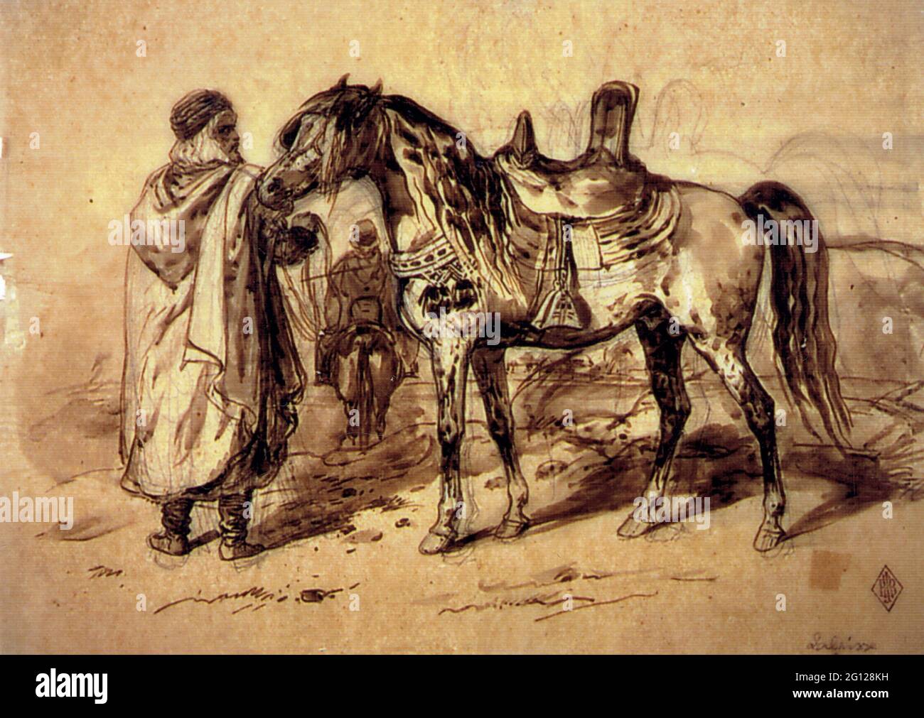 cavalier des spahis algériens entre 1830 et 1850 Foto Stock