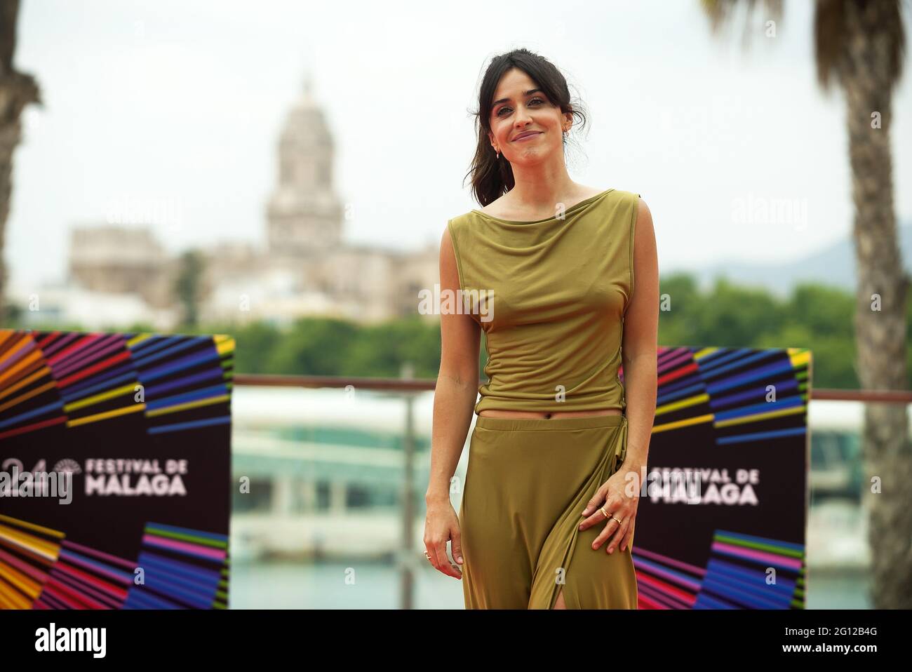 Malaga, Spagna. 04 giugno 2021. L'attrice spagnola Natalia Garcia pone per i fotografi alla fotocall della serie televisiva "Paraiso". La nuova edizione del 24° Festival del Cinema spagnolo di Malaga, grande evento cinematografico in Spagna, presenta i film candidati alla vittoria del premio "Bizznaga de Oro", seguire tutte le misure per prevenire la diffusione del coronavirus e garantire un evento sicuro. Il festival si terrà dal 3 al 13 giugno. (Foto di Jesus Merida/SOPA Images/Sipa USA) Credit: Sipa USA/Alamy Live News Foto Stock