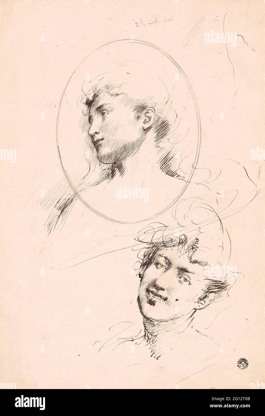William Merritt Chase. Due teste femminili - possibilmente William Merritt Chase (americano, 1849-1916) o possibilmente James McNeil Whistler (americano, Foto Stock