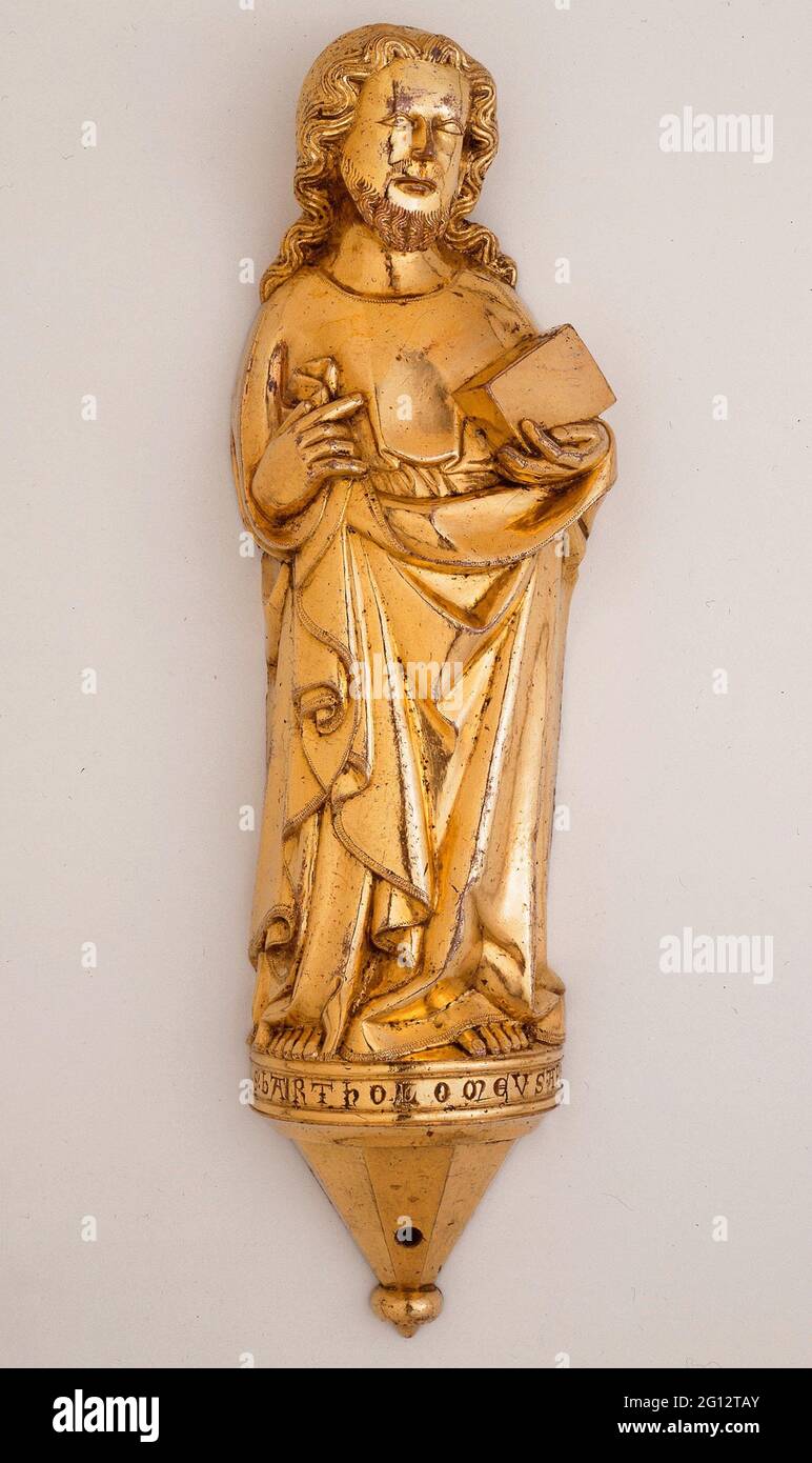 Saint Bartolomeo - 1340/50 - Tedesco Nord-Ovest. Bronzo dorato. 1340 - 1350. Germania. Foto Stock