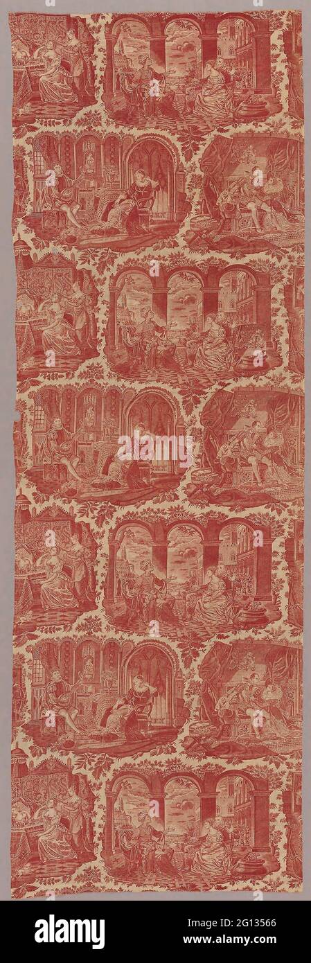 Tessuti per arredamento - 1827/40 - progettato da Philippe Wyngaert (fiammingo, attivo c. 1820) dopo incisione da Jean-Pierre-Marie Jazet (Francese, 1788-1871 Foto Stock