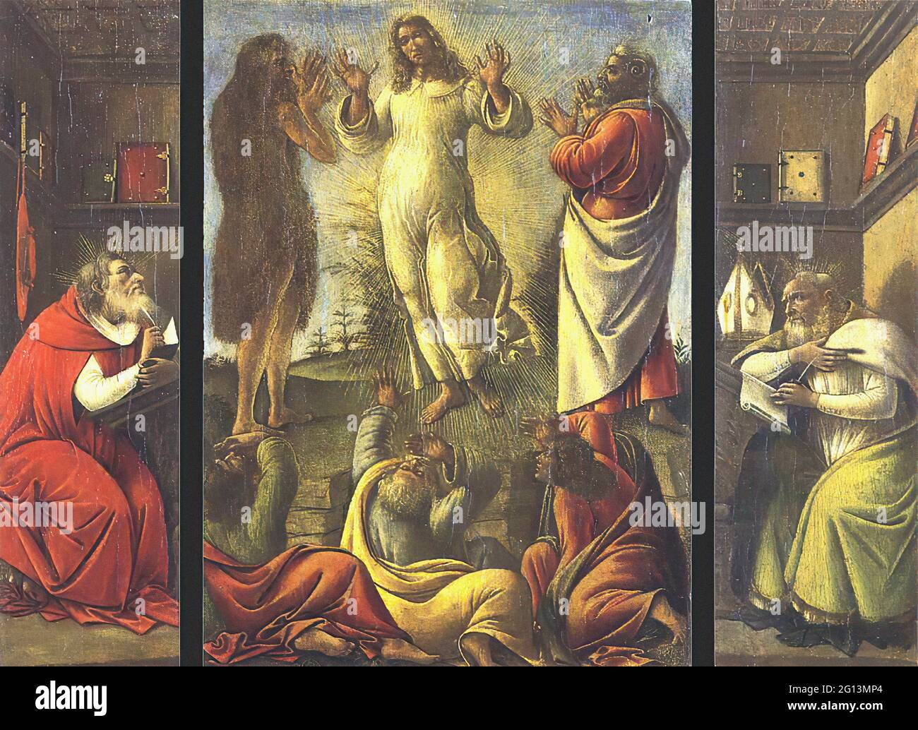 Sandro Botticelli - Trasfigurazione San Girolamo Sant'Agostino 1500 Foto Stock