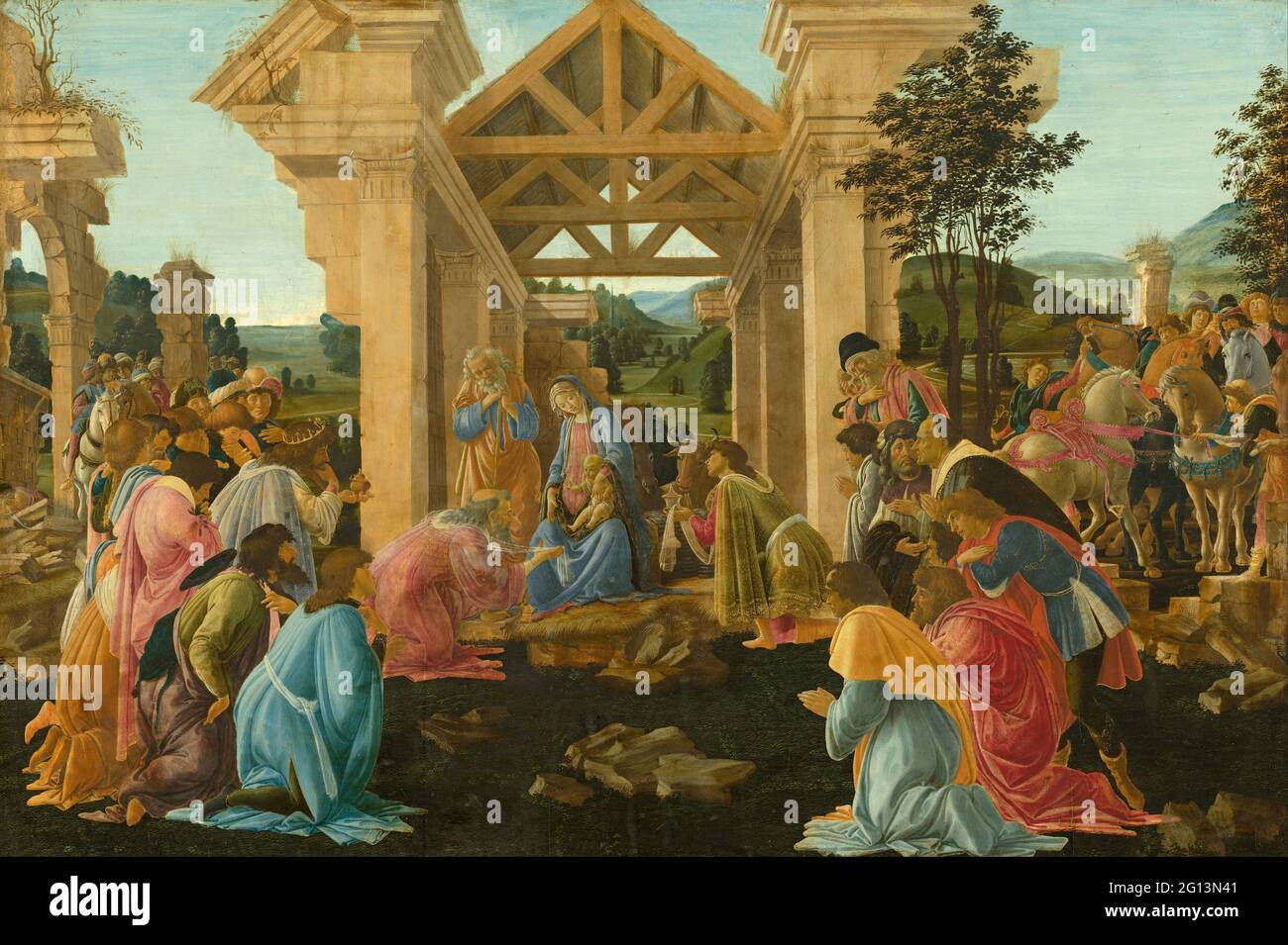 Sandro Botticelli - l adorazione dei Magi Foto Stock