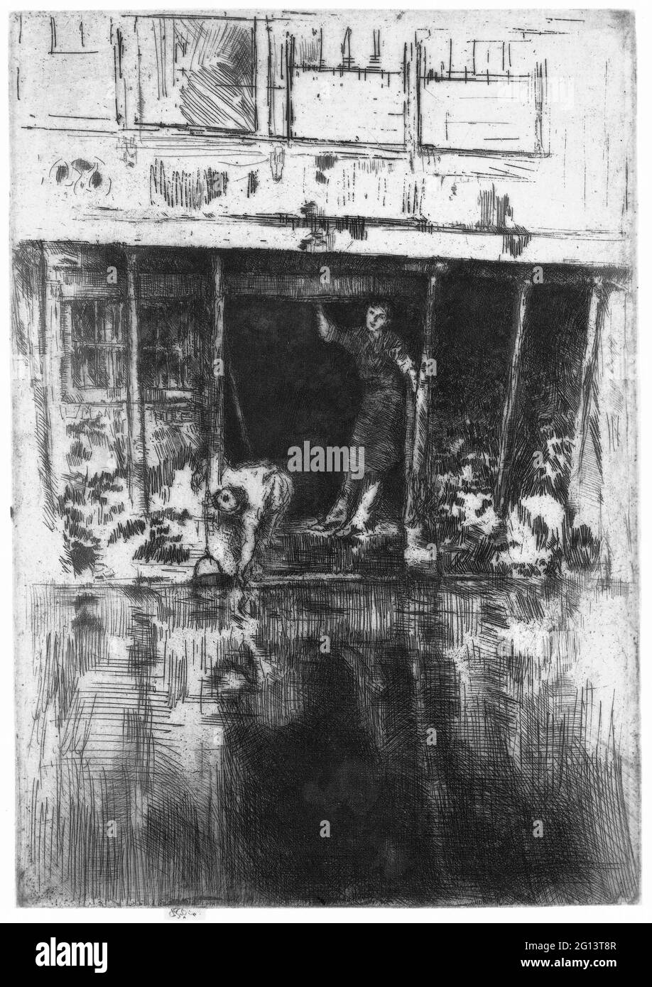 Casa sul canale di Amsterdam; Pierrot. L'Oudezijds Acherburgwal / Zeedijk posteriore, n. 52. Foto Stock