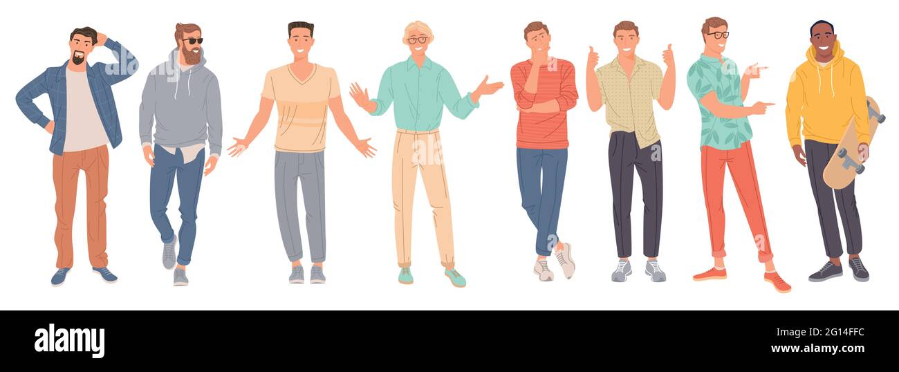 Giovani uomini alla moda Illustrazione Vettoriale