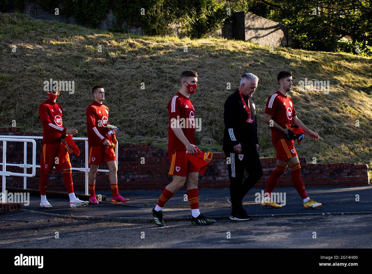 Llanelli, Regno Unito. 4 Giugno 2021. Wales u21 contro Moldavia u21 UEFA Euro Qualifier al Parco Stebonheath il 4 giugno 2021. Credit: Lewis Mitchell/Alamy Live News Foto Stock