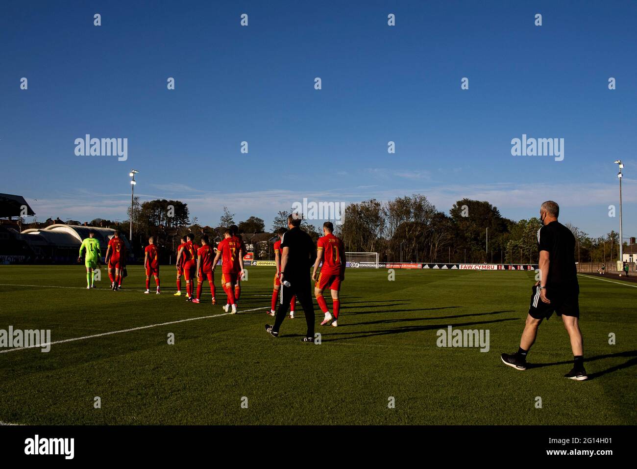 Llanelli, Regno Unito. 4 Giugno 2021. Wales u21 contro Moldavia u21 UEFA Euro Qualifier al Parco Stebonheath il 4 giugno 2021. Credit: Lewis Mitchell/Alamy Live News Foto Stock