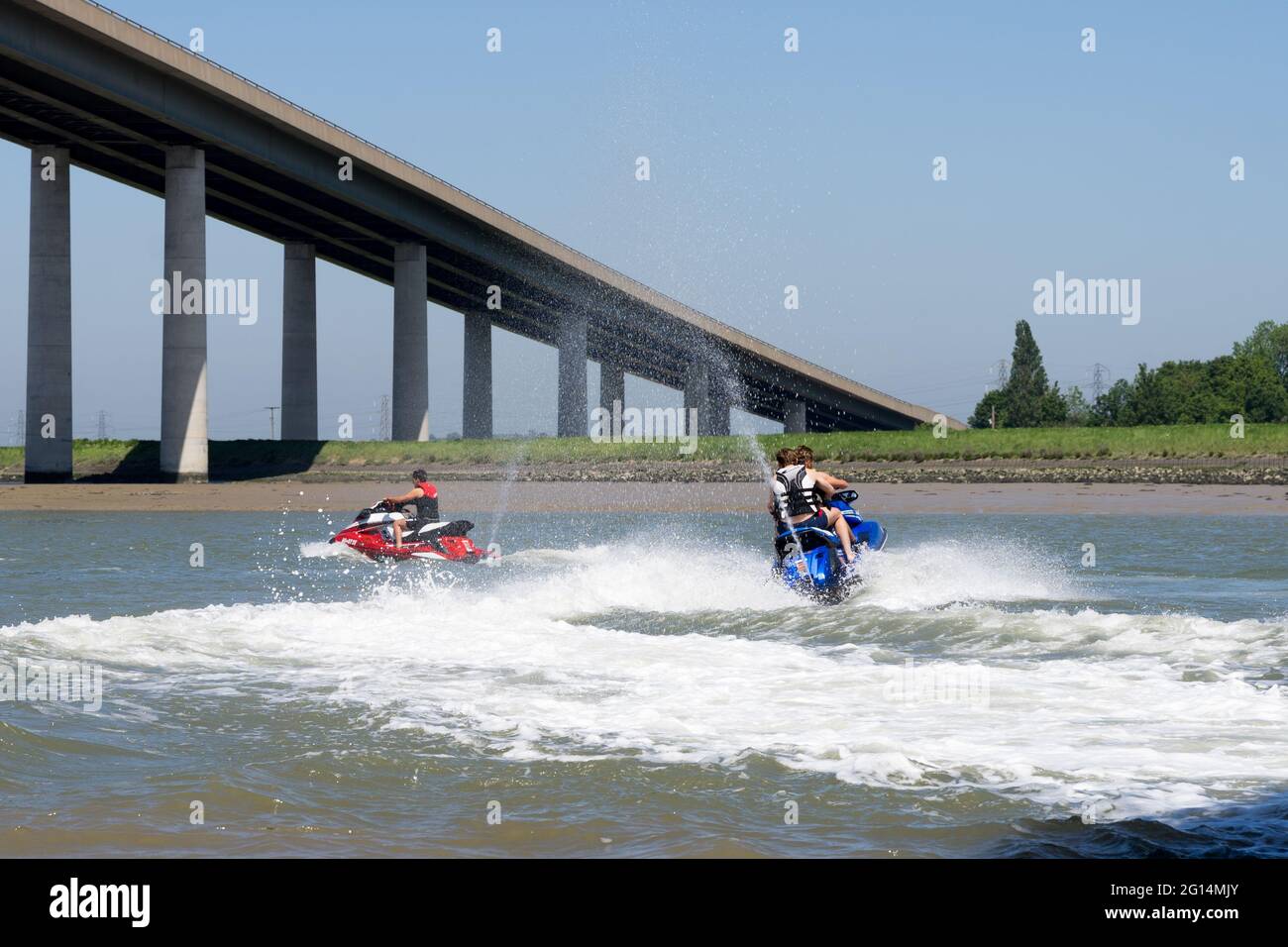 Vacanze a casa in grande luogo, Isola di Sheppey, Sheerness Waterway, Inghilterra, Regno Unito, Kent Foto Stock